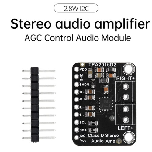 Digital Sound Amplifier Board Stereo Class D Audio Power Amplifier Module TPA2016D2 2.8W for I2C AGC Amplification Amp 2