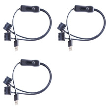 3X USB 5V to Dual 4PIN Fan Adapter Cable with Y Splitter for Computer Chassis Desktop PC Case Cooling