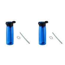 2X Waterfles met Waterfilter, Afsluitbaar Deksel, BPA-Vrije Waterzuiveringsfles voor Reizen, Wandelen, Kamperen, Noodgevallen