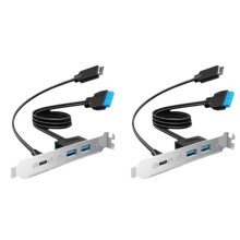 2X 20Gbps USB3.2 Gen2x2 Front Panel Adapter, USB-C and USB to USB3.2 Type-E Key-A 20Pin and 19Pin USB Connectors