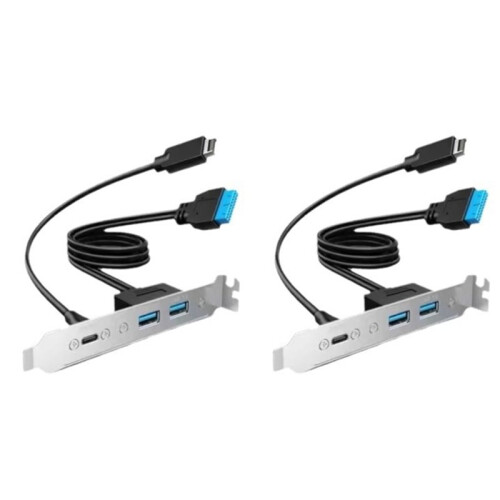 2X 20Gbps USB3.2 Gen2x2 Front Panel Adapter, USB-C and USB to USB3.2 Type-E Key-A 20Pin and 19Pin USB Connectors