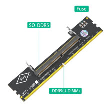 2X Laptop DDR5 RAM zu SO DDR5 U-DIMM Desktop-Adapterkarte Speichertester SO DDR5 zu DDR5 U-DIMM Konverter