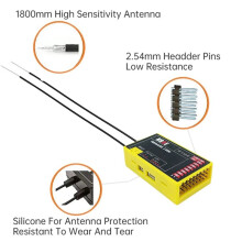 1 Stuk ELRS PWM-Ontvanger 2,4 GHz 9 Kanalen HR8E ExpressLRS-Ontvangermodule voor FPV-Vliegtuigen, RC-Vliegtuigen, Auto'S, Boten en Andere Voertuigen