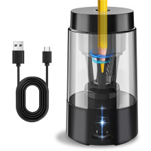 Automatic Electric Pencil Sharpener for 6-8mm Pencils,Supports Triangular Round Pencils,Compact Safe School Black