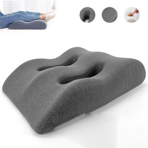 Ergonomic Memory Foam Leg Elevation Pillow for Improved Circulation and Comfort Light Gray 1
