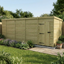 19 x 7 Pent Shed Tanalised (Single Door, No Windows)