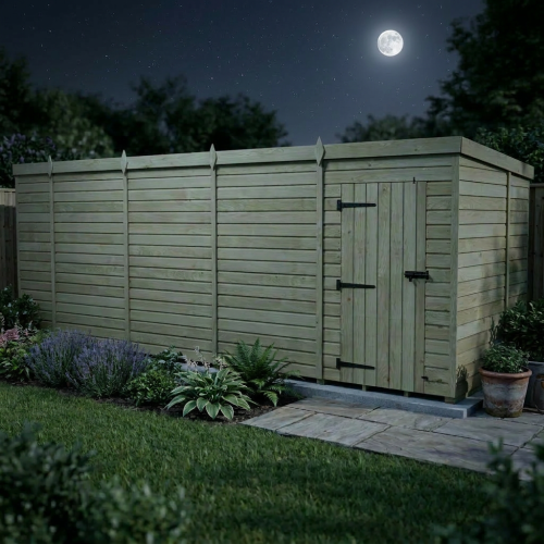 19 x 7 Pent Shed Tanalised (Single Door, No Windows) 2