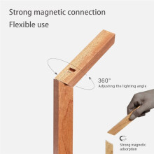 Wooden Desk Light Dimmable Desk Lamp with USB Wireless Charging Port Touch Control RotatableDesk Adjustable Night Light