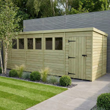 19 x 7 Pent Shed Tanalised (Single Door, With Windows)