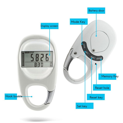 2X Multi-Function 3D Induction Pedometer Step Counting Accurate Portable  Fitness Walking Steps Counting 2