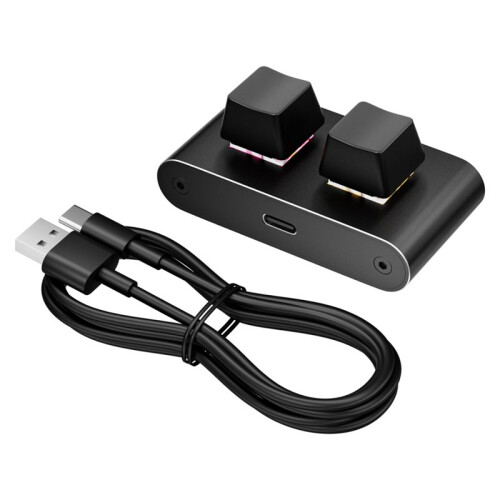 2-Key Customizable Numeric Keypad USB Wired Keyboard Shortcut Keys: Copy, Paste, Enter Key, Answer Button 1