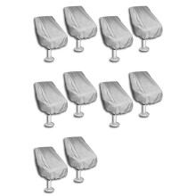 10 Pack Boat Cover, Outdoor Waterproof Pontoon Captain Boat Bench Chair Cover, Chair Protective Covers