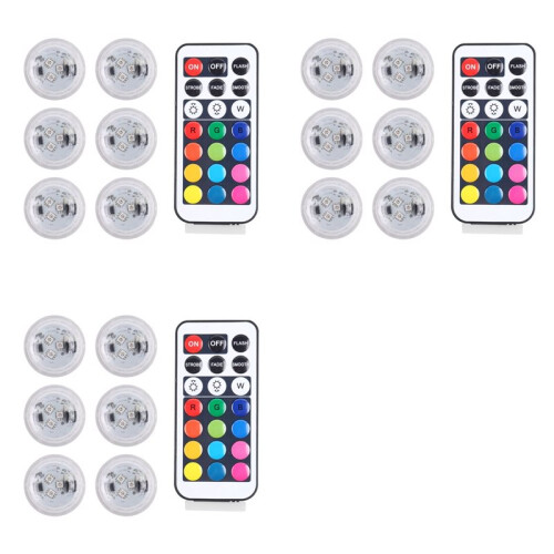 3X RGB Night Light with Wireless Remote Control LED Remote Control Waterproof Light 3D Printer Model Standard Components
