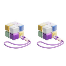 2X Pill Box with Lanyard 8 Grid Magnetic Portable Medicine Dispenser Case for Travel Vitamin Tablet Storage