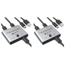 2X 8K USB C Bi-Directional USB-C KVM Switcher Supports 8K 60Hz/4K144Hz Video 100W PD 10Gbps Data Transfer