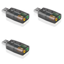 3X Externe USB-Geluidskaart 3D-Audioheadset-Microfoonadapter voor Pc-Desktopondersteuning voor Driedimensionaal Geluid