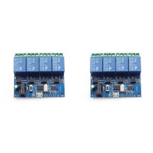 2X 4-Kanaals USB-Relaismodule LCUS-4 Intelligent Besturingsrelais USB 5V