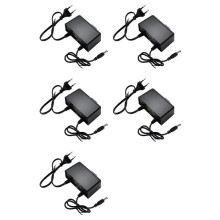 5X 12V 2A Waterdichte Voedingsadapter voor Buiten, Regenbestendig, Bewakingsadapter voor -Camera, LED-Strip, EU-Stekker