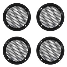 4X Aluminium Auto Tweeter Luidspreker Grille Cover, 3,5 Inch, Volledig Metalen Gaasrooster voor Audioverbetering Zwart