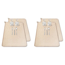 4 Pack XXL Large Microfiber Dish Drying Mat,24x17.7 Inch Absorbent Dish Drainer Kitchen Counter,Dish Drying Pad