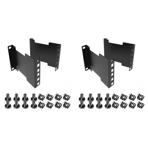2X 2U Server Rack Depth Extender - 4-Inch Deep Recessed Rack Mount Adapter Kit for Network Rack