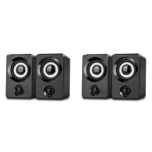 4X USB Small Speaker Computer Audio Stereo Subwoofer Speaker Home Wired Desktop Speaker for Laptop Desktop Computer