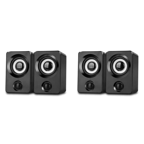 4X USB  Kleine Luidspreker Computer Audio Stereo Subwoofer Thuis Bedrade Desktop Luidspreker voor Laptop Desktop Computer