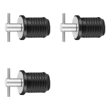 3X Marine Boat Drain Plug T-Handvat Schroef Verstelbare Rubber Deck Drain Plug,Zilver 19MM