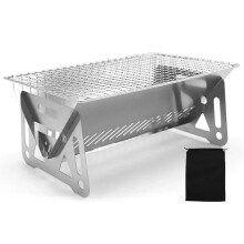 Portable Barbecue Grill - Stainless Steel Charcoal Stove for Outdoor Picnics and Camping L