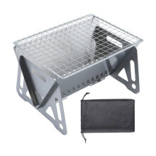 Portable Barbecue Grill - Stainless Steel Charcoal Stove for Outdoor Picnics and Camping M
