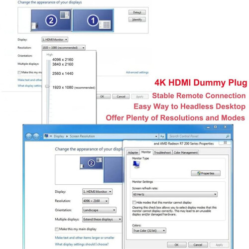3X 4K  Dummy Plug DP Virtual Display Adapter DP Dummy Plug Headless  Adapter Emulator Accessoires voor PC 2