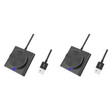 2X USB-Volumeknop, Externe Audioregelaar met USB-Kabel voor Pc, Luidsprekerknopschakelaar