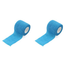 2X Sport Zelfklevende Elastische Bandage Wikkeltape voor Knie Ondersteuning Pads Vinger Enkel Schouder 5cm X 4.5M Blauw
