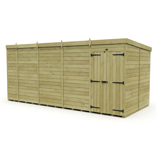 19 x 8 Pent Shed Tanalised (Double Door, No Windows) 1