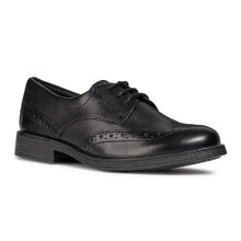 (3 UK, Black) Geox Girls Agata Patent Leather Shoes
