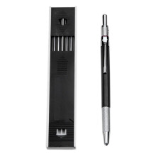 6pcs 2.0mm Mechanical Pencil Lead Pencil for Draft Drawing Carpenter Crafting Art Sketching with 72 Pcs Refill - Black