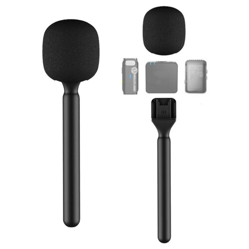 2X Handheld Stick with Quad Label Kit HTX Wireless Microphone Handheld Stick for  Mic/Moma/ Go,B