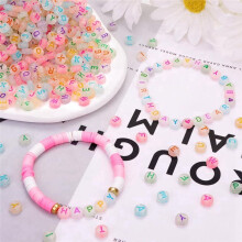 1000Pcs Glow Letter Beads Acrylic Round Letter Beads Glow in the Dark Beads for Bracelets Jewelry Making DIY