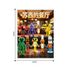 (Style 7)Suzys Restaurant Flat Puzzle Toy With Wooden Material And Anime Character Design