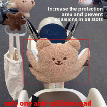 (Brown Bear)Almohadilla absorbente de impactos para bicicleta eléctrica para niños con diseño de oso de dibujos animados para uso diario