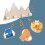 Väggklädhängare för barn, 4 krokar – Mountain Design 5