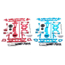 2 Set RC Car Full Upgrade Spare Parts Metal C Steering Cup Swing Arm Central Drive Shaft,Red &