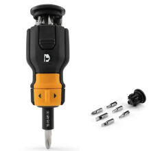 TOUGHBUILT TB-H5-MR-30 Multi-Bit Ratcheting 9-Piece Bi-Material Handle Ratcheting Multi-Bit Assorted Drive Screwdriver Set