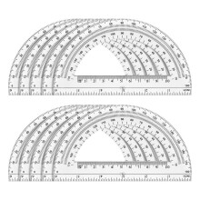 10 Pack Clear Protractor Set, 6 Inch Plastic Geometry Tools, 180 Degree Measurement for School, Office, Classroom