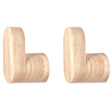 2Pcs Wood Clothes Hanger Wall Mounted Coat Hook Decorative Key Holder Hat Handbag Storage Hanger Bathroom Rack Hooks