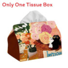 (Brown)Handpainted Oil Art Tissue Dispenser With Embedded Design Living Space Gift Use