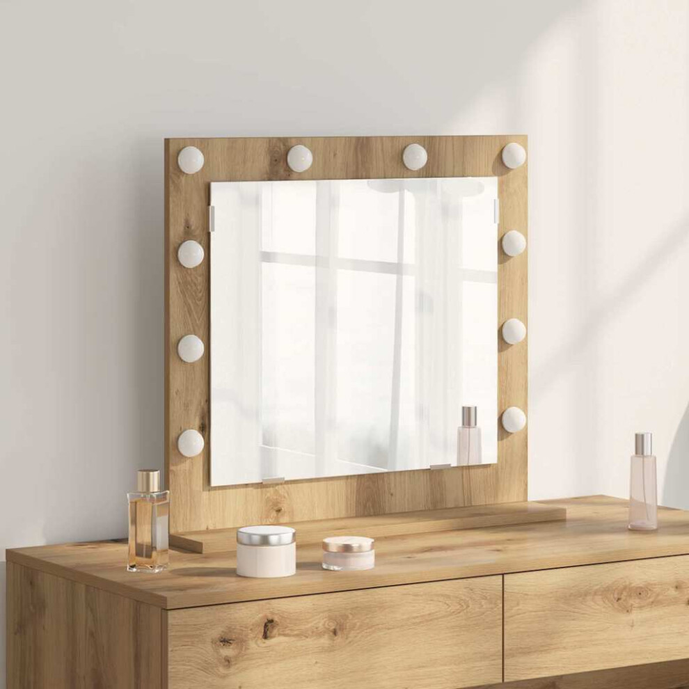 Vidaxl Vanity Mirror Rectangular Artisan Oak 60 X 55 X 18 Cm