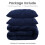 (Double, Navy) Luxury Pintuck Duvet Bedding Set with Pillowcases 5