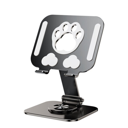 Multifunction Phone Tablet Desk Stand 360 Rotating Foldable Holder for  Live Streaming Tablets Smartphone Black