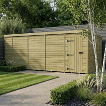 18 x 9 Pent Shed Tanalised (Single Door, No Windows)